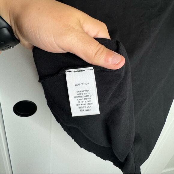 NWT N:Philanthropy Black Distressed Cut Out Short Sleeve T-shirt Size XS - Picture 6 of 6